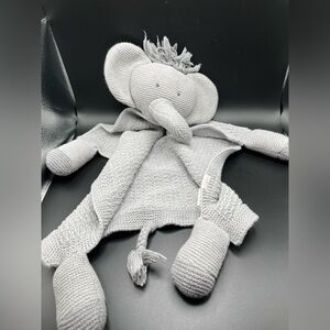 Mud Pie  Mudpie Knitted Gray Elephant Lovey Security Blanket